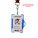 Blue ID cardholder with one card