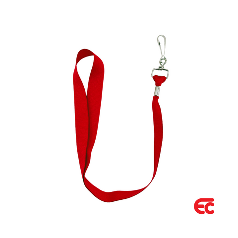 Red flat lanyard with a swivel clip