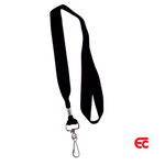 Black flat lanyard with swivel clip