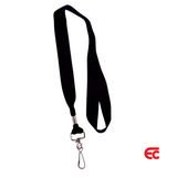 Black flat lanyard with swivel clip