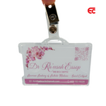 Clear badge cardholder with PVC badge strap clip with custom cards
