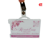 Clear badge cardholder with PVC badge strap clip with custom cards