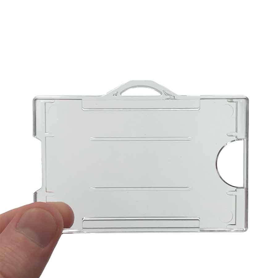 Horizontal Landscape Card Sleeves 50-Pack Clear Plastic ID Card Holders - Horizontal Badge Pouches 9.5x6cm, Double-Sided, For Lanyards & Retractable Clips Horizontal Landscape Card Sleeves 50-Pack Clear Plastic ID Card Holders - Horizontal Badge Pouches 9.5x6cm, Double-Sided, For Lanyards & Retractable Clips